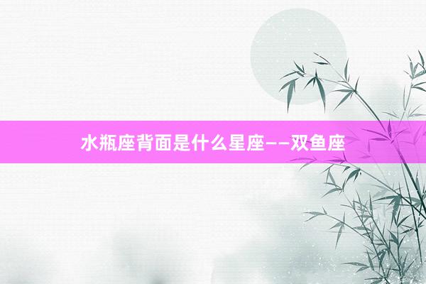 水瓶座背面是什么星座——双鱼座